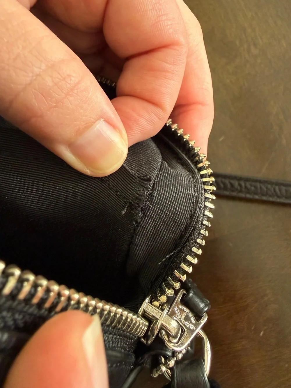 Coach Black Pebbled Leather Mini Camera Bag